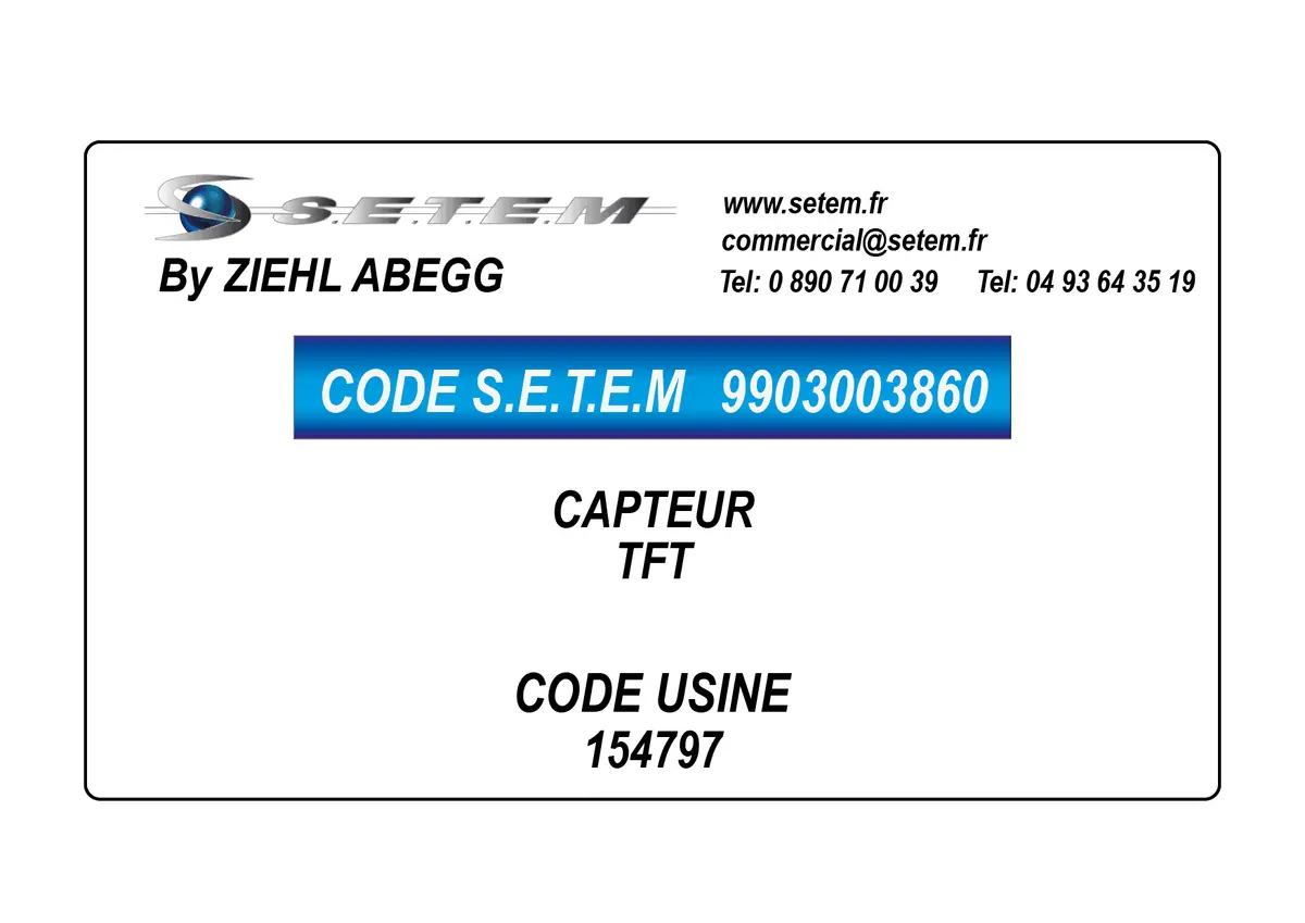 9903003860-CAPTEUR ZIEHL ABEGG TFT *00154797*