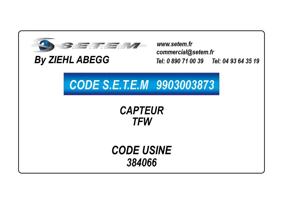 9903003873-CAPTEUR ZIEHL ABEGG TFW *384066*
