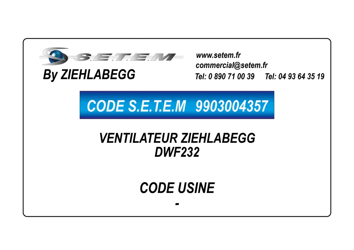 9903004357-VENTILATEUR ZIEHLABEGG DWF232