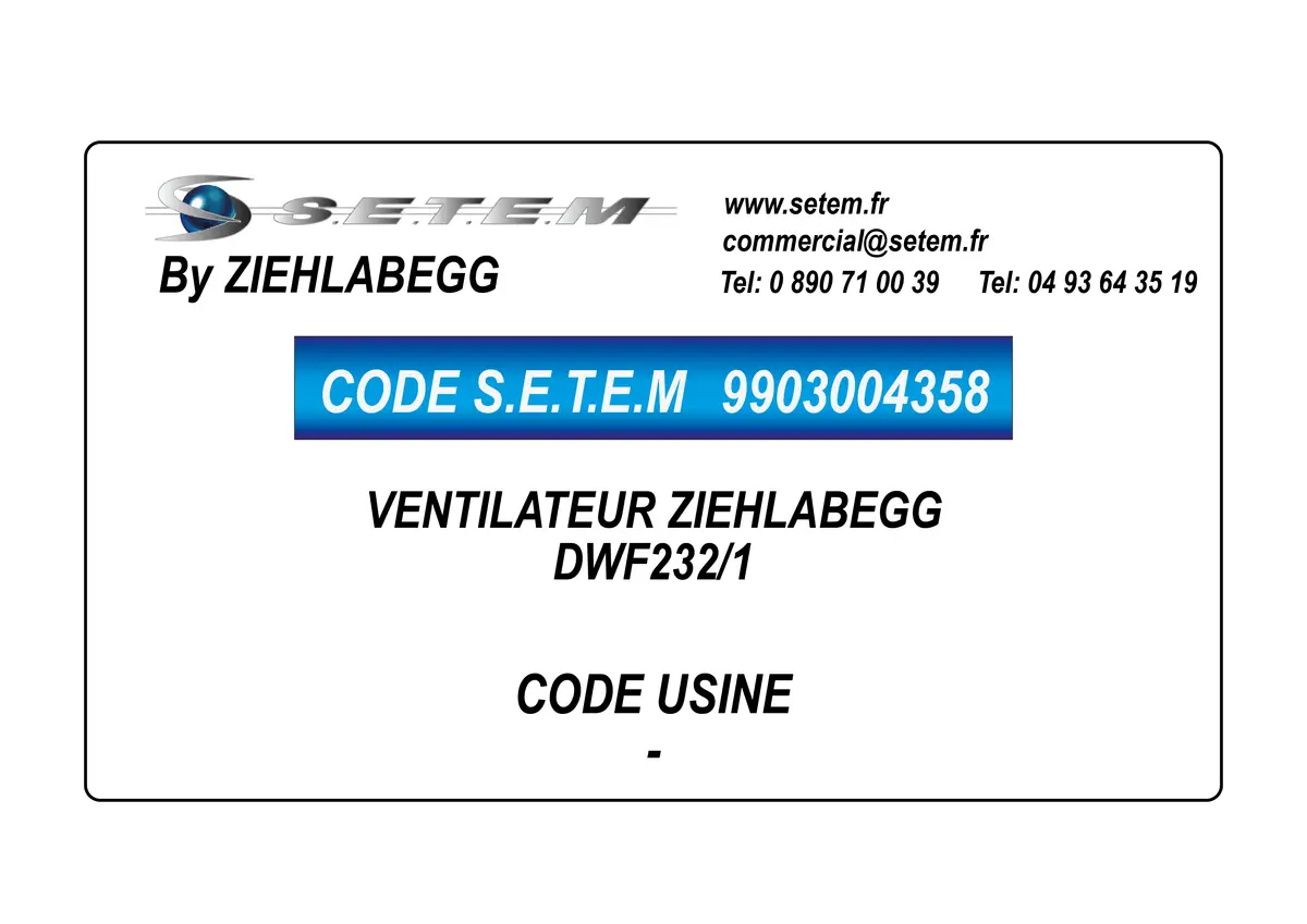 9903004358-VENTILATEUR ZIEHLABEGG DWF232/1