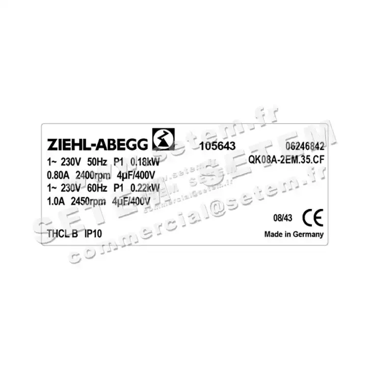 9903004778-VENTILATEUR ZIEHL ABEGG QK08A.2EM.35.CF *105643* 2