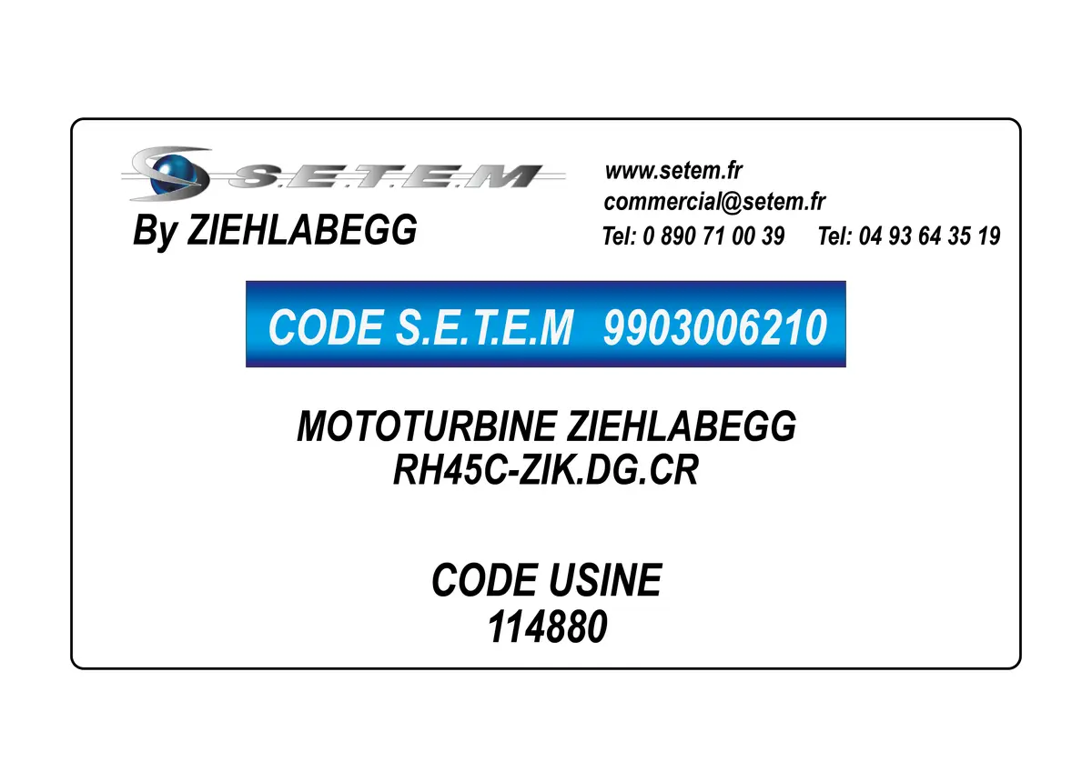 9903006210-MOTOTURBINE ZIEHLABEGG RH45C-ZIK.DG.CR *114880*