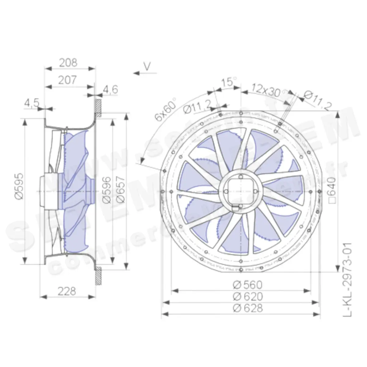 9903008000-VENTILATEUR ZIEHL ABEGG ZN050-VDL.4I.V7P1 *161756* 2