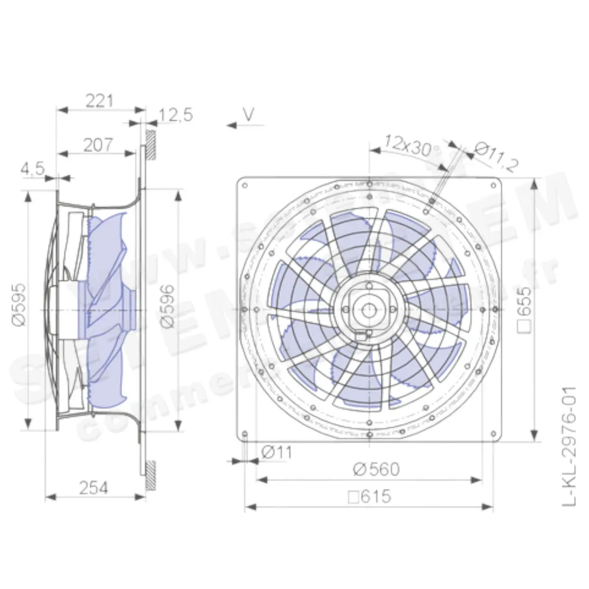 9903008003-VENTILATEUR ZIEHL ABEGG ZN050-VDQ.4I.V7P1 *161761* 2