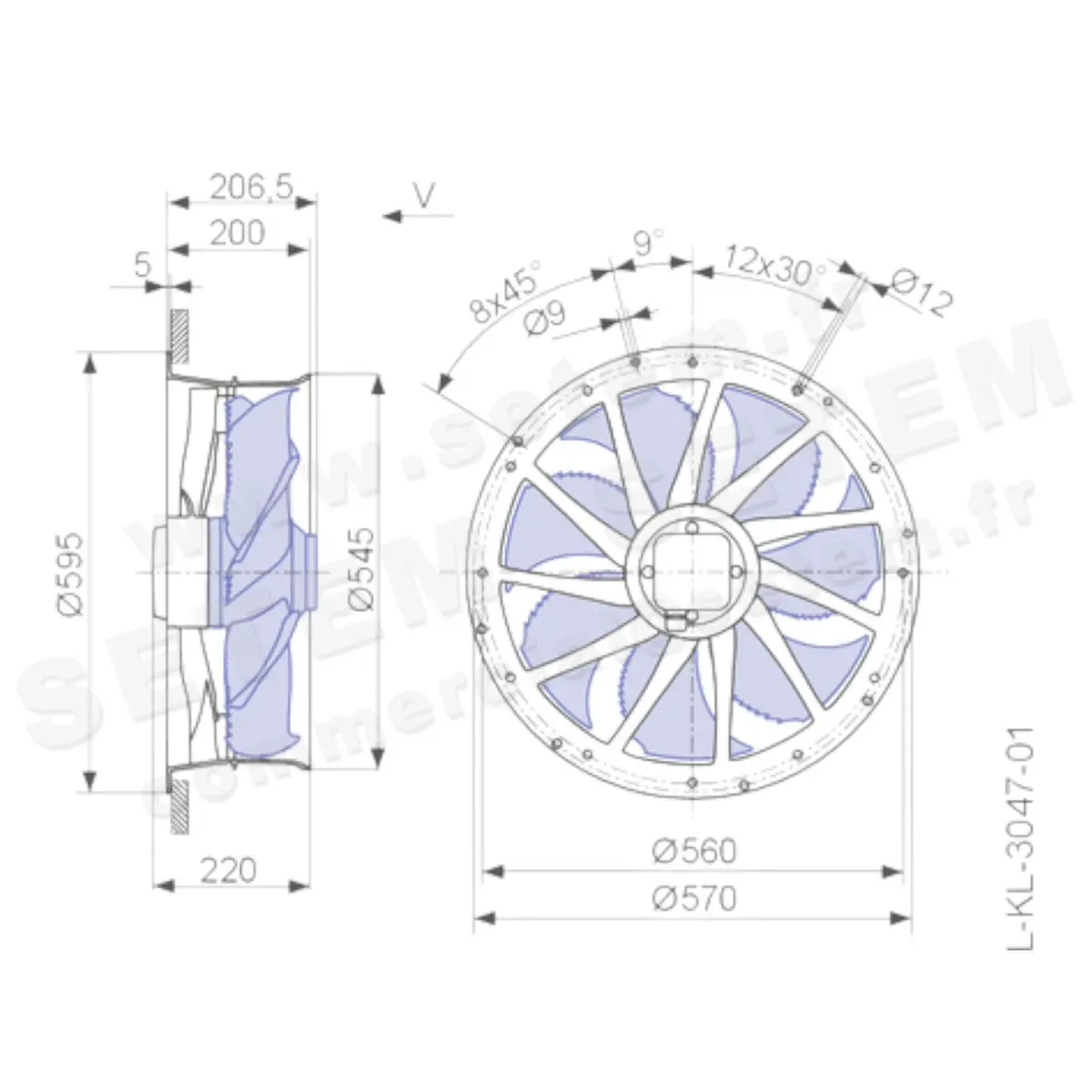 9903008004-VENTILATEUR ZIEHL ABEGG ZN050-VDH.4I.V7P1 *161762* 2