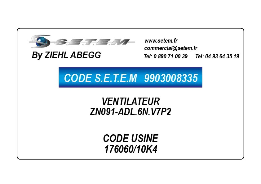9903008335-VENTILATEUR ZIEHL ABEGG ZN091-ADL.6N.V7P2 *176060/10K4*