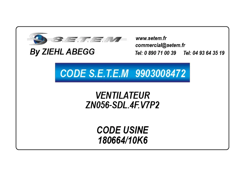 9903008472-VENTILATEUR ZIEHL ABEGG ZN056-SDL.4F.V7P2 *180664/10K6*