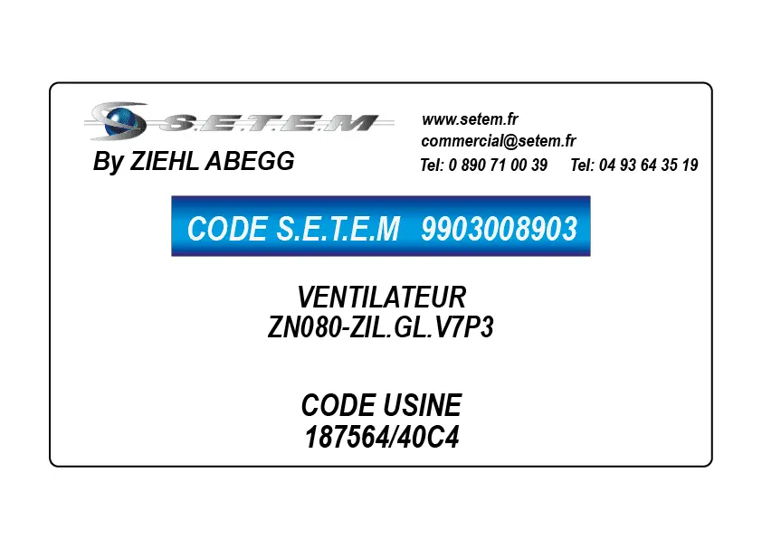 9903008904-VENTILATEUR ZIEHL ABEGG ZN080-ZIL.GL.V7P3 *187564/40C6*