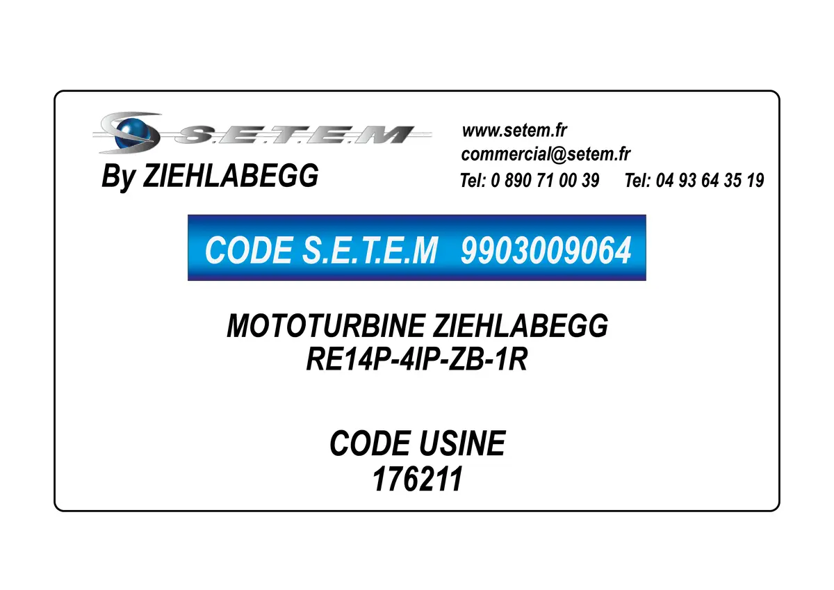 9903009064-MOTOTURBINE ZIEHLABEGG RE14P-4IP-ZB-1R *176211*